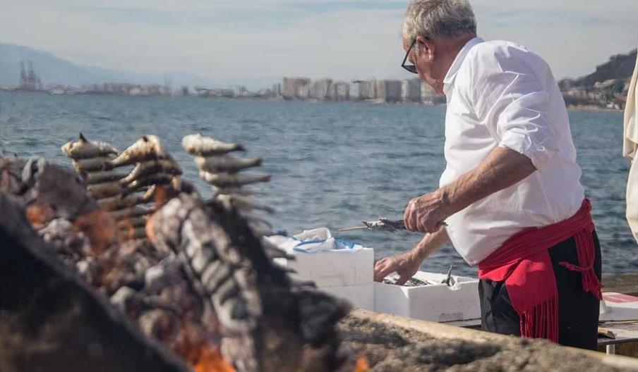 Show cooking de espetos malagueño