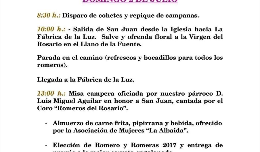 Romería de San Juan en Canillas de Albaida